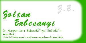 zoltan babcsanyi business card